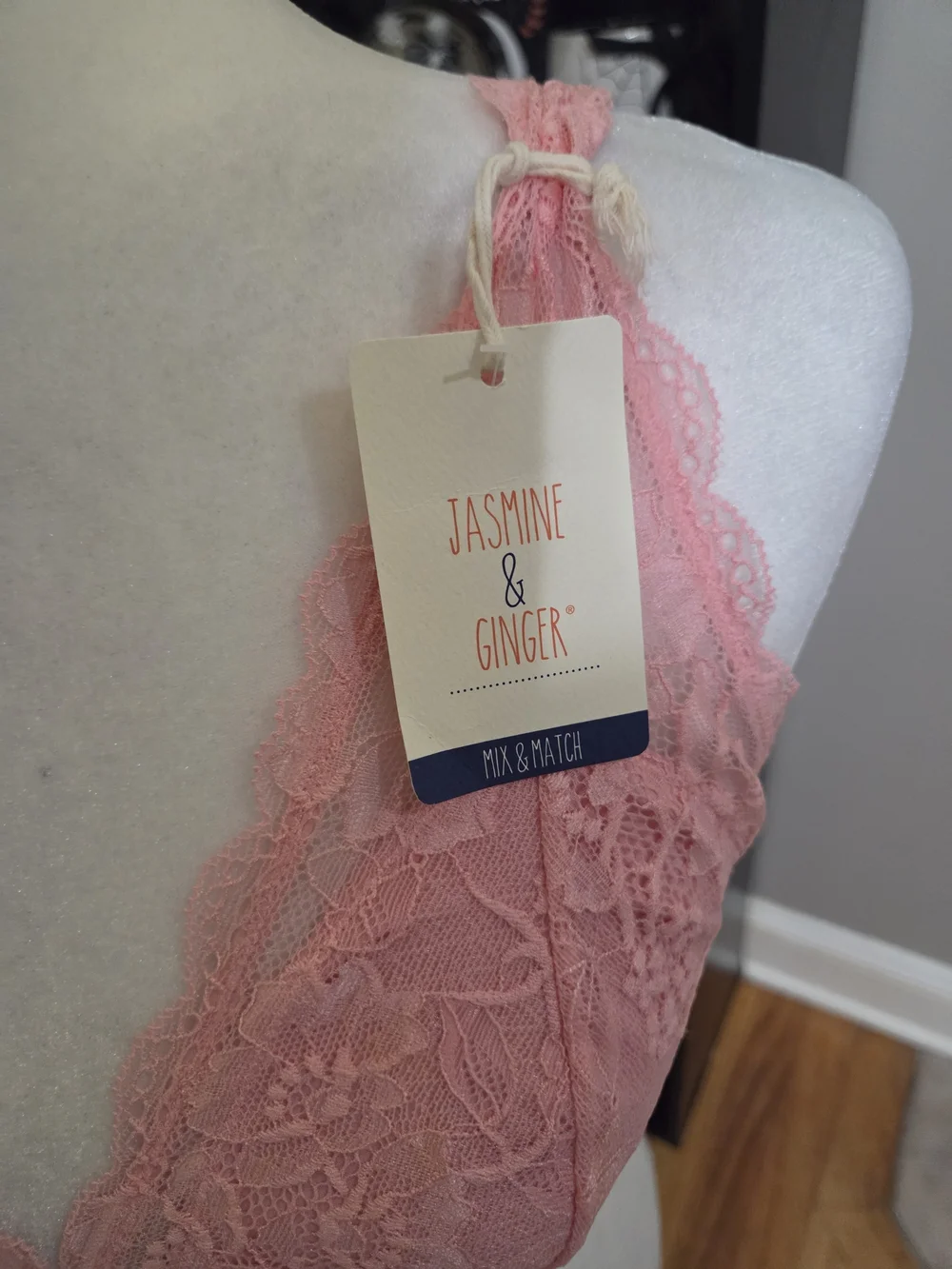 Jasmine & Ginger Pink Lace Bralette Cami